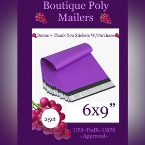 25ct ~ 6x9”~ Poly Mailer Bags 🍇🆕🍇
🍇 25ct Free Thank You Stickers
